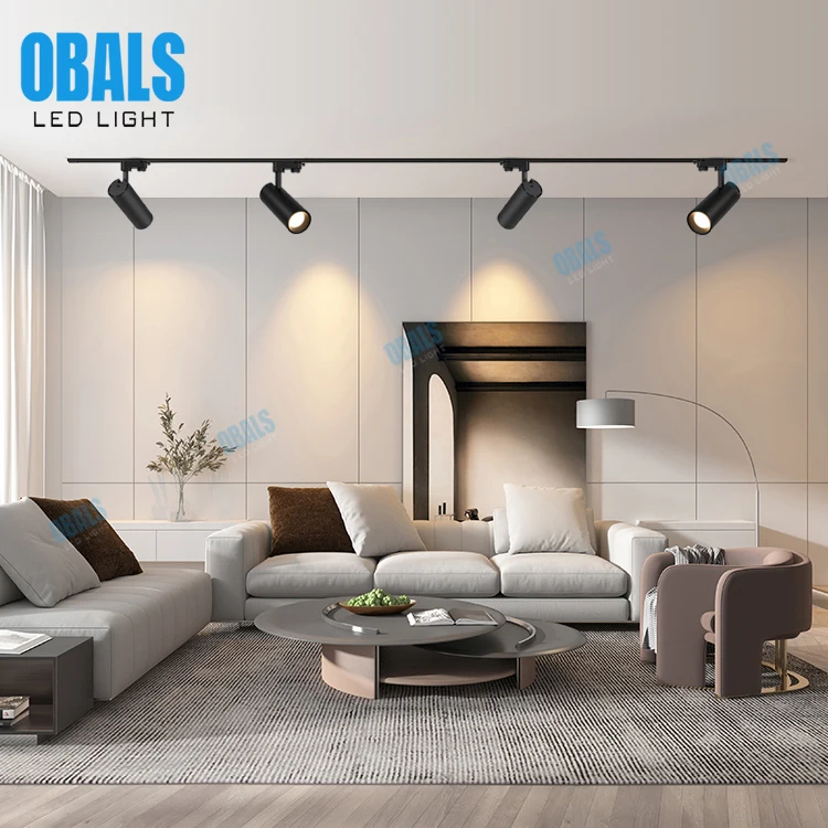 Museum Focus Adjustable Dimmable Zoomable Beam Angle White 4 Wires 3 Circuit 25w 30w Cob Led Track Light System