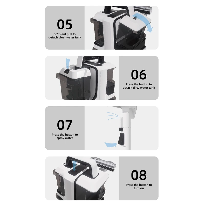 Portable handheld vacuum dry and wet dual spot stains sofa carpet cleaning machine