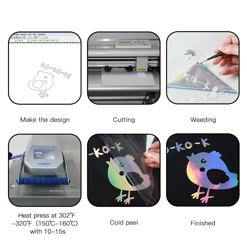 2019 high flex laser film holographic hologram heat transfer vinyl for t shirt hat umbrella label advertisement