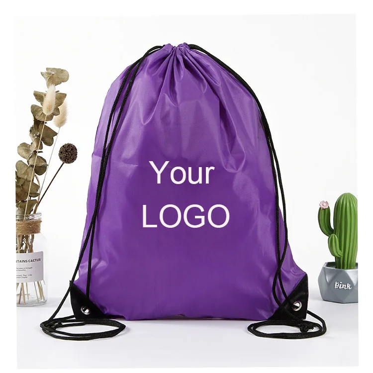 2021 Factory Custom Logo Sports Backpack 210D Polyester Drawstring bag Printing Drawstring bag for promotional