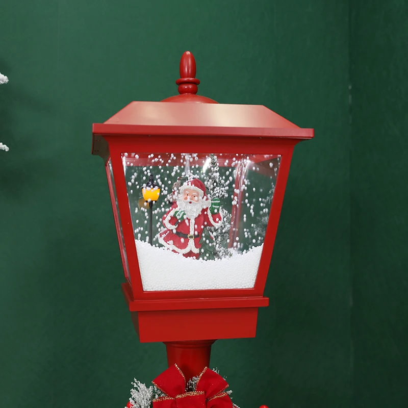 
Christmas out decoration red snowing lamp post led Christmas lantern Christmas vertical street lamp 