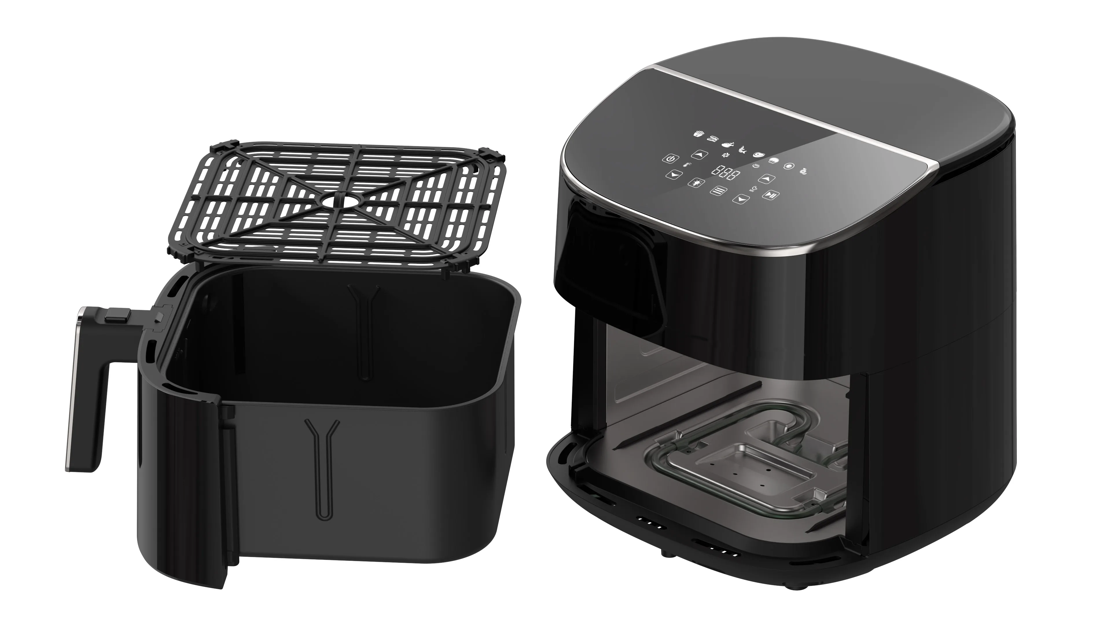 Home Electric Appliances Double Heaters Air Fryer With Full Stainless Steel Housing Powerful Multifunctional Air Fryers