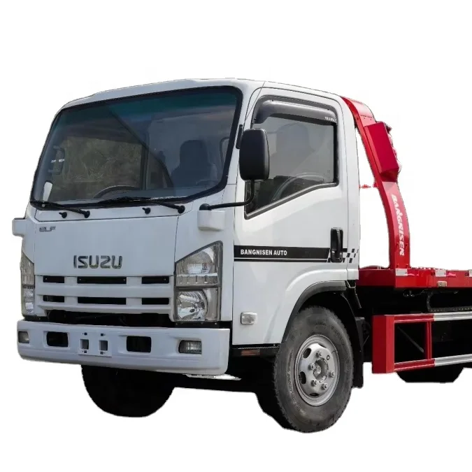 7m longtitud 5ton road wrecker towing ramp wrecking bar truck flat bed