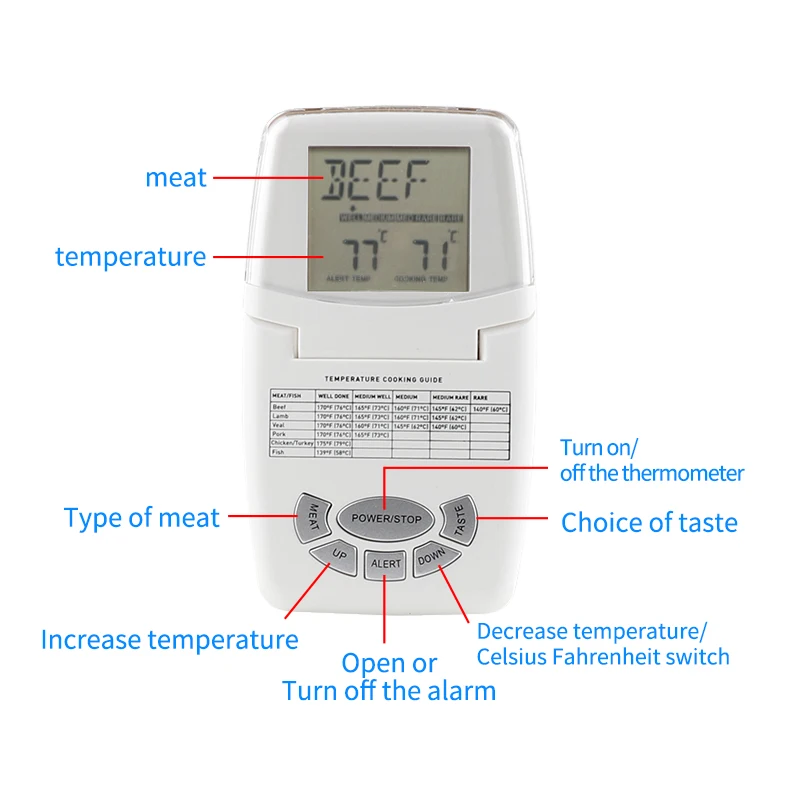 Wholesale Custom Kitchen Cooking Digital Home Wireless Meat Food Thermometers Thermometer For Cooking