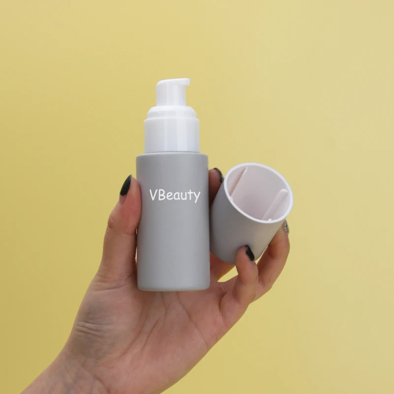 Eco friendly sustainable skincare toner bottle lotion cosmetic packaging round empty glass lotion bottle