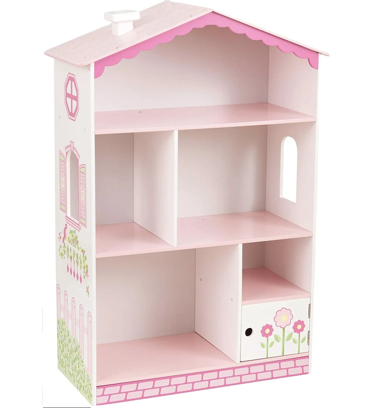 Кукольный домик, книжная полка и книжный шкаф, деревянная детская мебель с полками и скрытым хранилищем