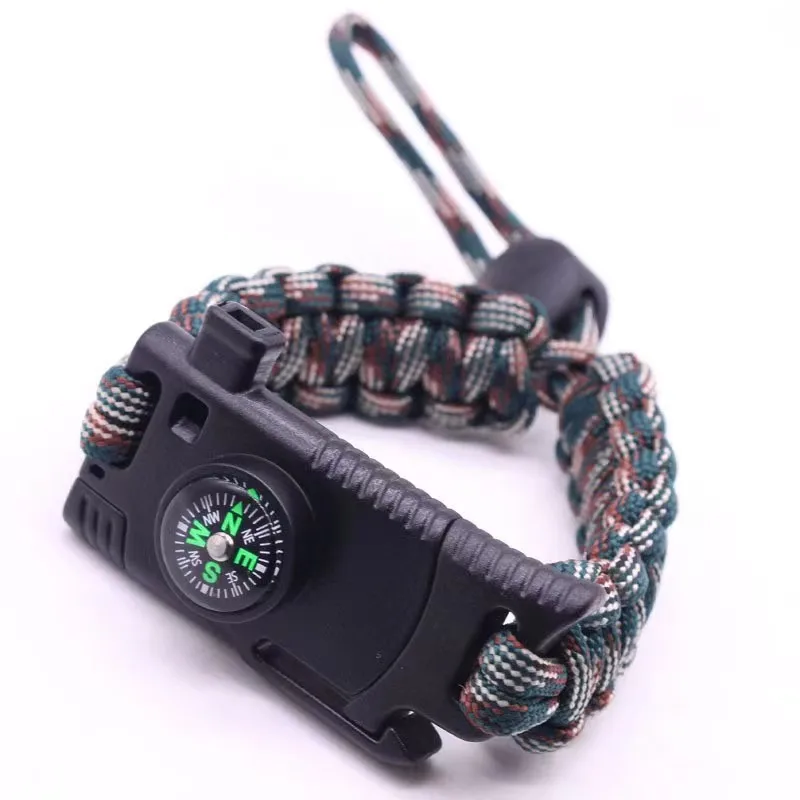 XIWANG Compass Multi Purose Outdoor Survival Bracelet Paracord Bracelet With Knife