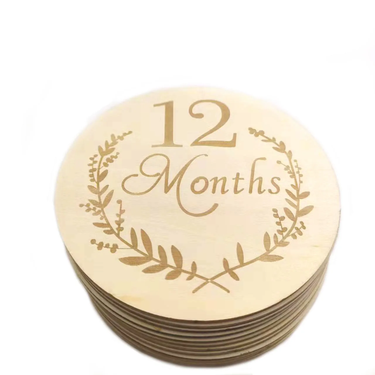 Newborn Baby Monthly Milestone Photo Cards round Photography Props Baby Announcement Cards