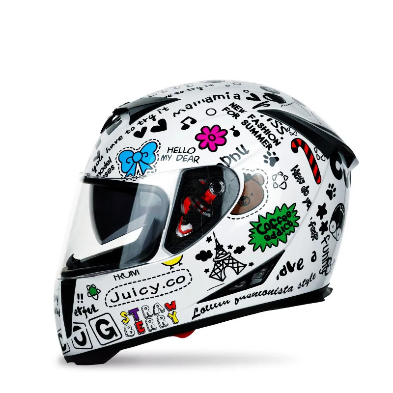 Stock Electric Motorcycle Helmet Full-Coverage Cool Plated Color Lens Motorcycle Bicycle Full Face Helmet