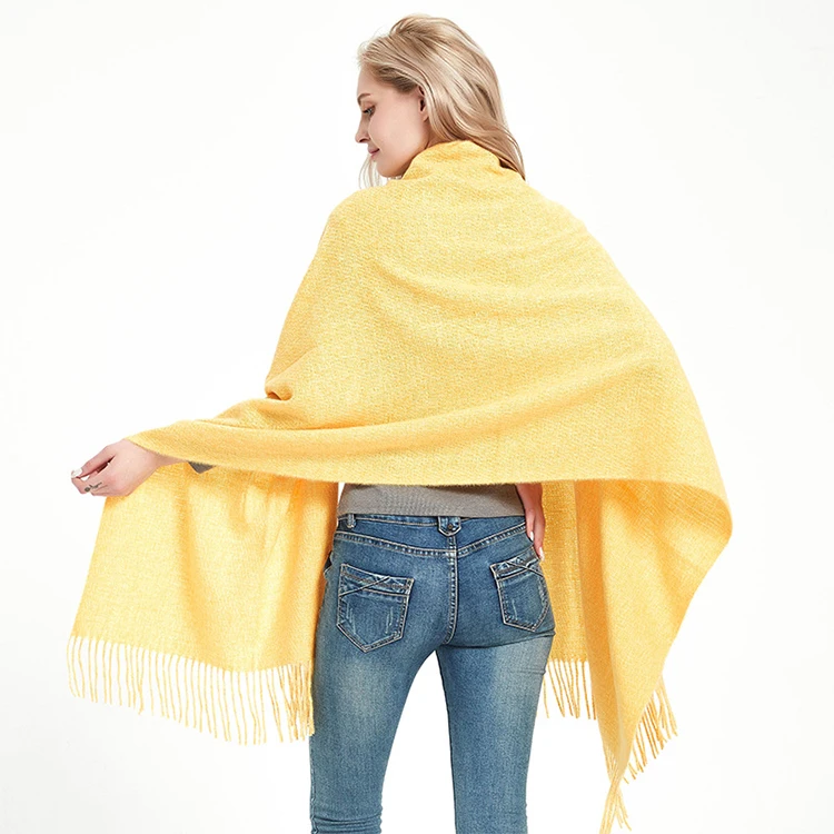  Wholesale 15 color Lady Fashion Winter Tassel Pashmina Hijabs Solid Plain Scarves Ladies Shawls Women