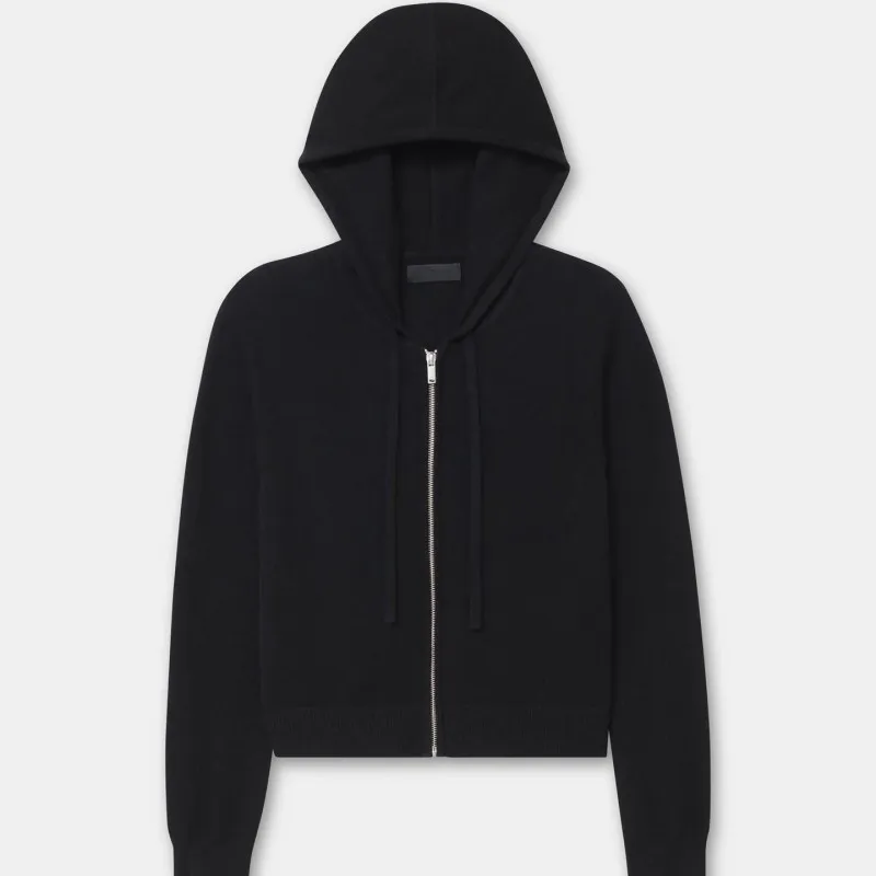 Luxury cardigan mongolian goat pure cashmere girls cardigan with hoodie