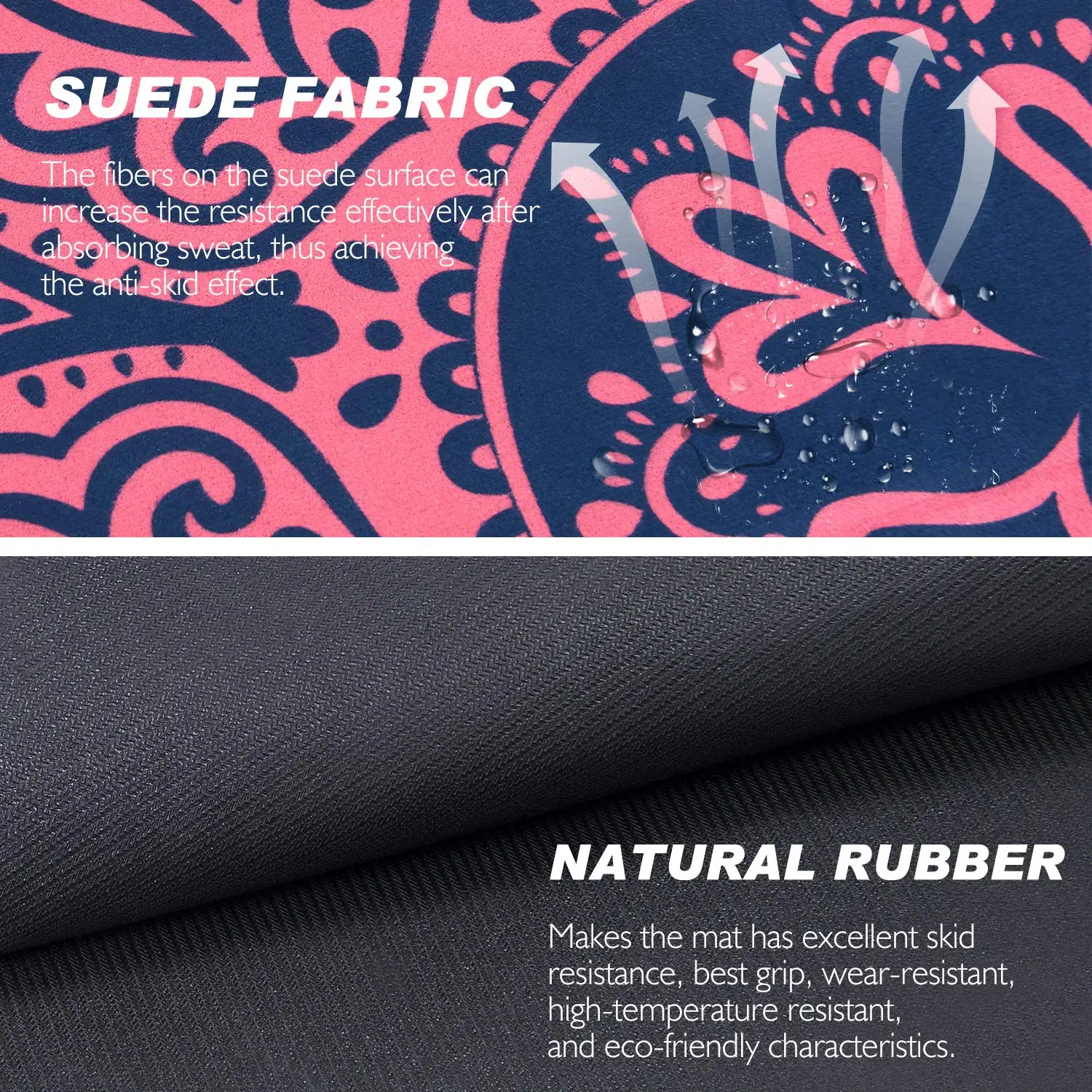 Wholesale German Custom Printed Gym Fitness Non-Slip Foldable Suede Yoga Mat  Exercise PU Natural Rubber Yoga Mat