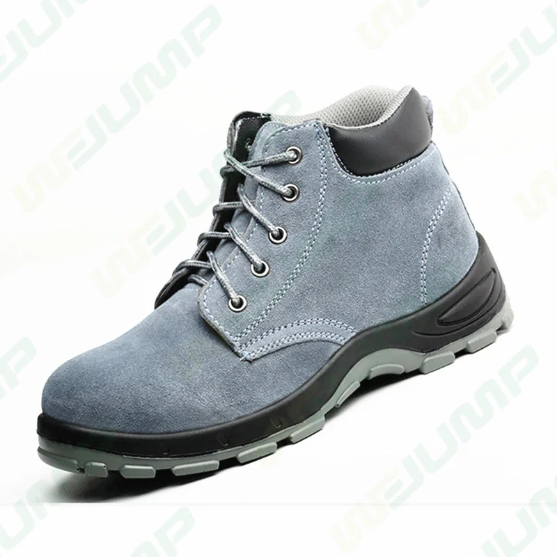 Wejump suede cow leather wear-resistant mesh fabric Lightweight Breathable Deodorant Work Shoes Construction Safety Shoes