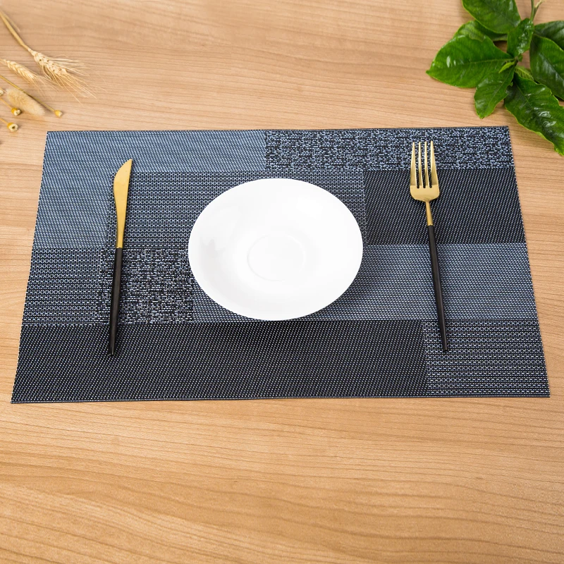 black pvc woven vinyl placemat