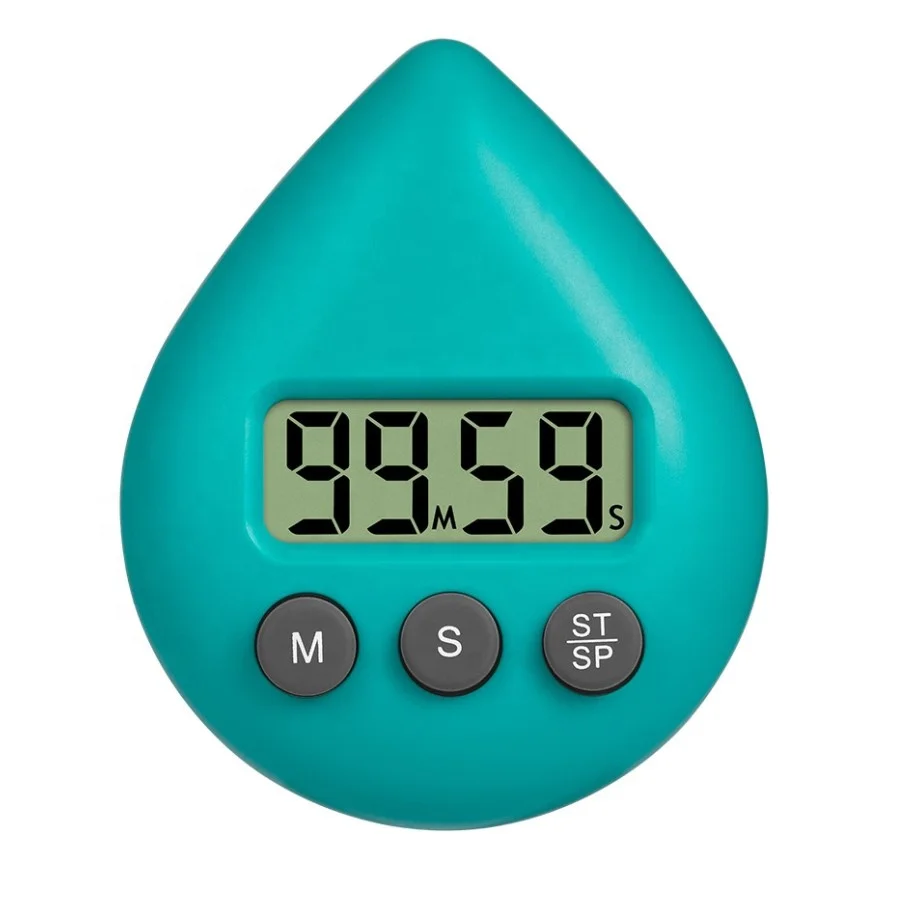 High Quality Custom logo water drop digital countdown kitchen timer with magnet light alarm