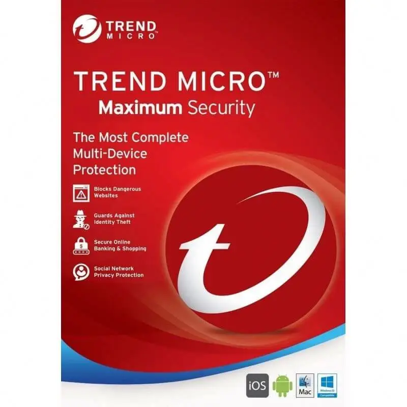 Trend Micro Maximum Security 3 years 5 devices antivirus internet security software Website activate