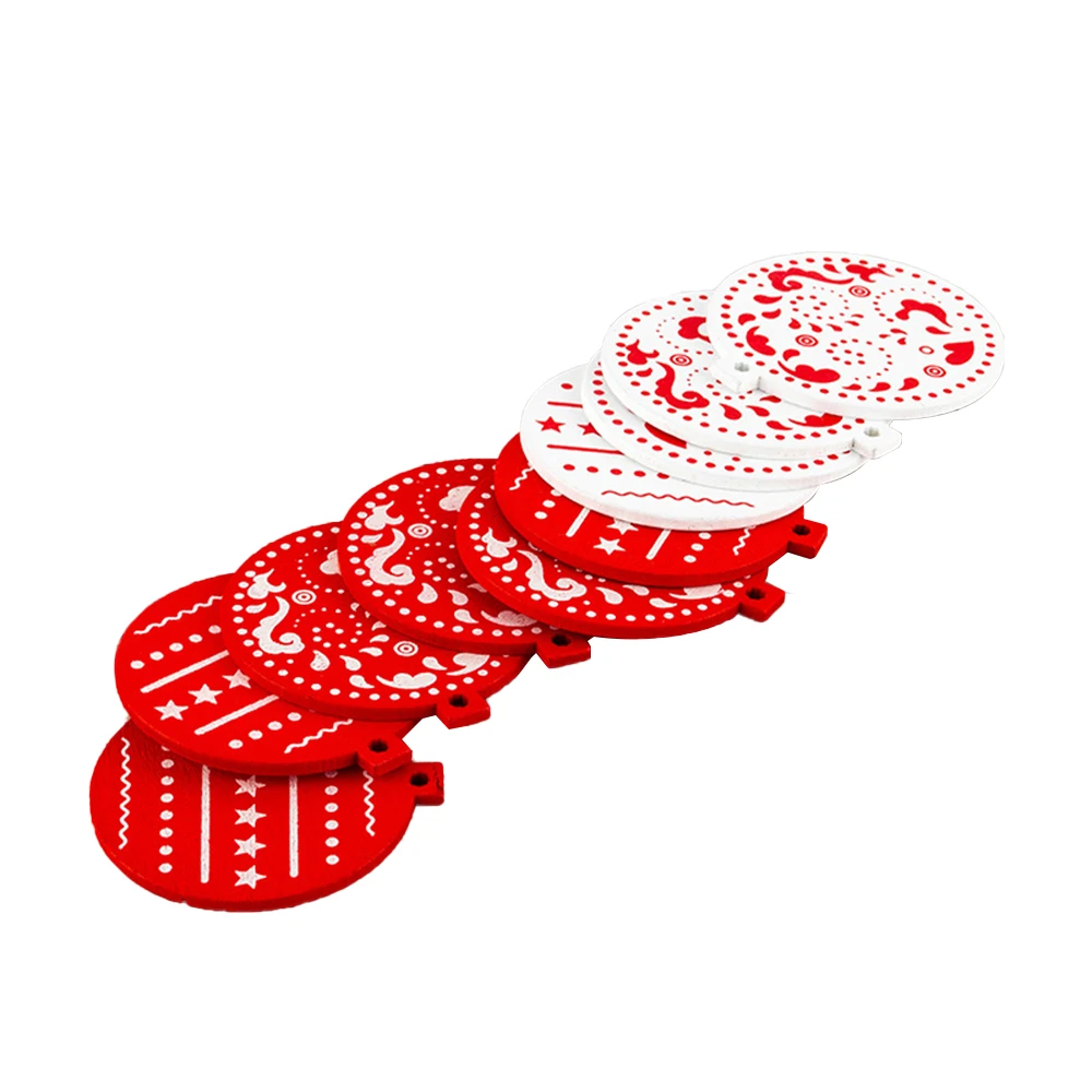 Wholesale Christmas decorations Nordic red painted wooden Christmas pendant Christmas gift Ornament