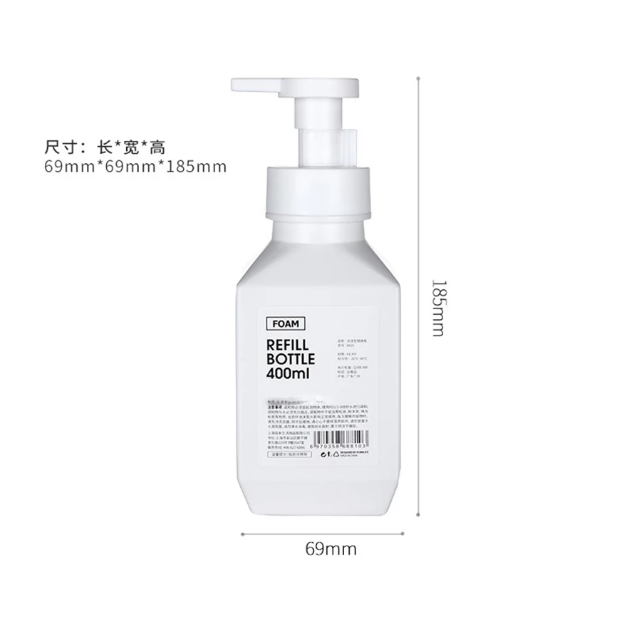 
Popular In Stock PET 280ml 400ml 600ml gel refillable hand soap packaging pump designed foaming shampoo bottle 