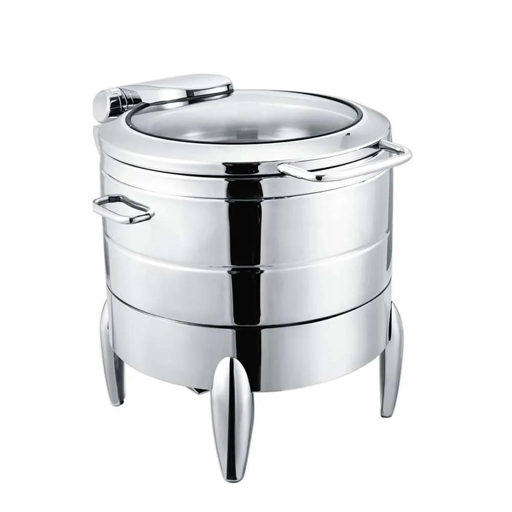 Commercial equipment 11 L hydraulic soup warmer chafing dish 304 stainless steel electric food warmer set hot pot