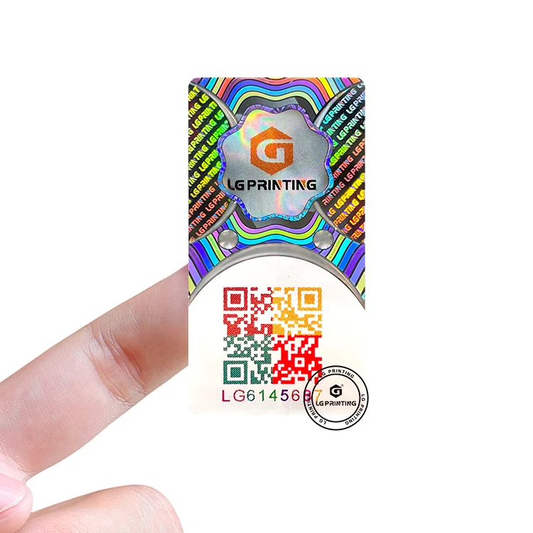 Free design colorful QR code hologram sticker printing qr code label