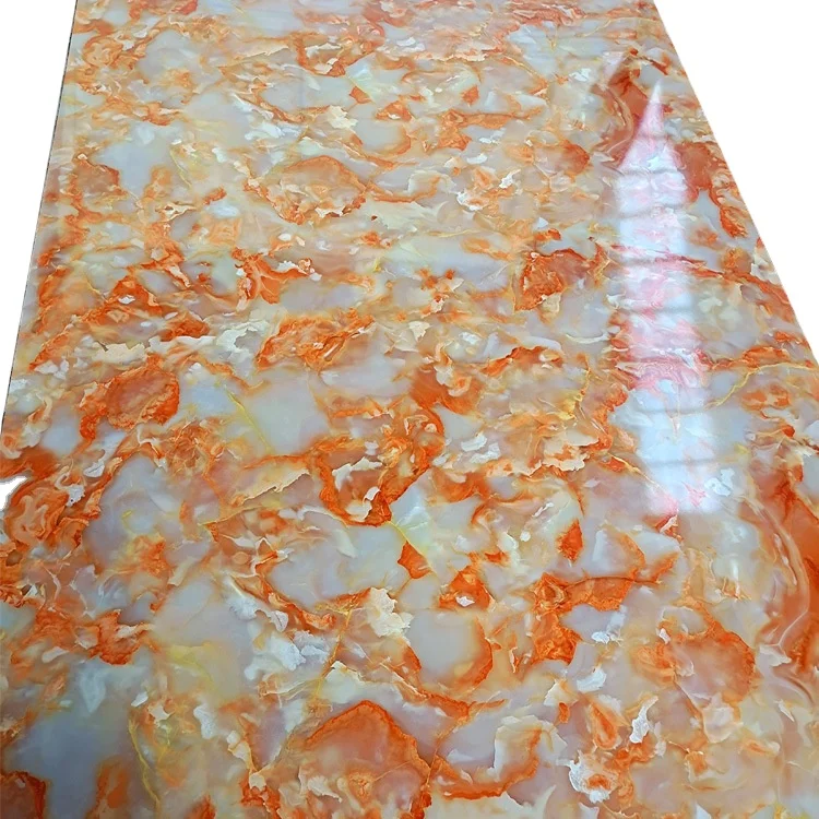 Hot sale waterproof & fireproof flexible 3mm pvc marble sheet uv panel importer