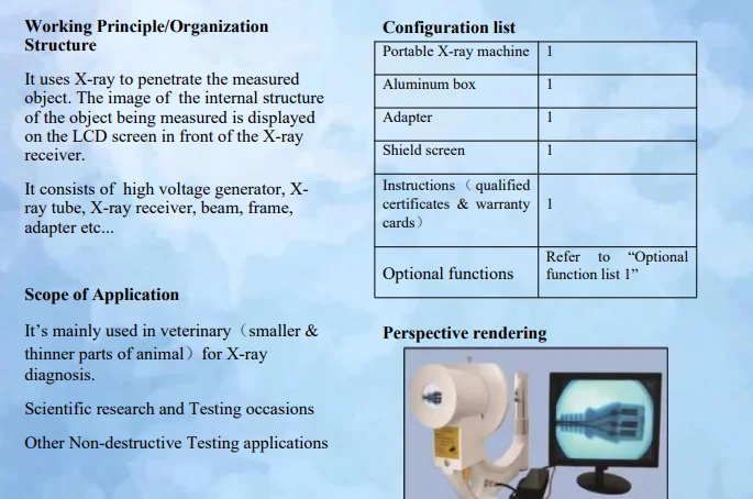 Portable x ray machine MSLPX30 Size Portable Fluoroscopic X-ray Machine