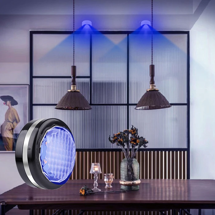 Timing Function Black With Silver Edge rgb puck night light 16 colors rgb puck light for kitchen bedroom Rgb Led Cabinet Light