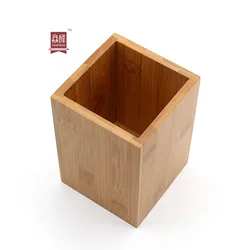 YF Eco-friendly bamboo utensil holder tableware organizer square bamboo storage holder