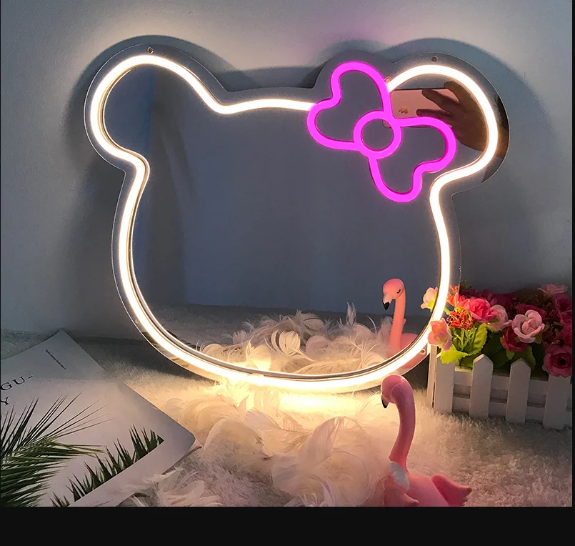 Led illuminated letter light up signage advertising signboard acrylic mirror neon sign for home party decoration