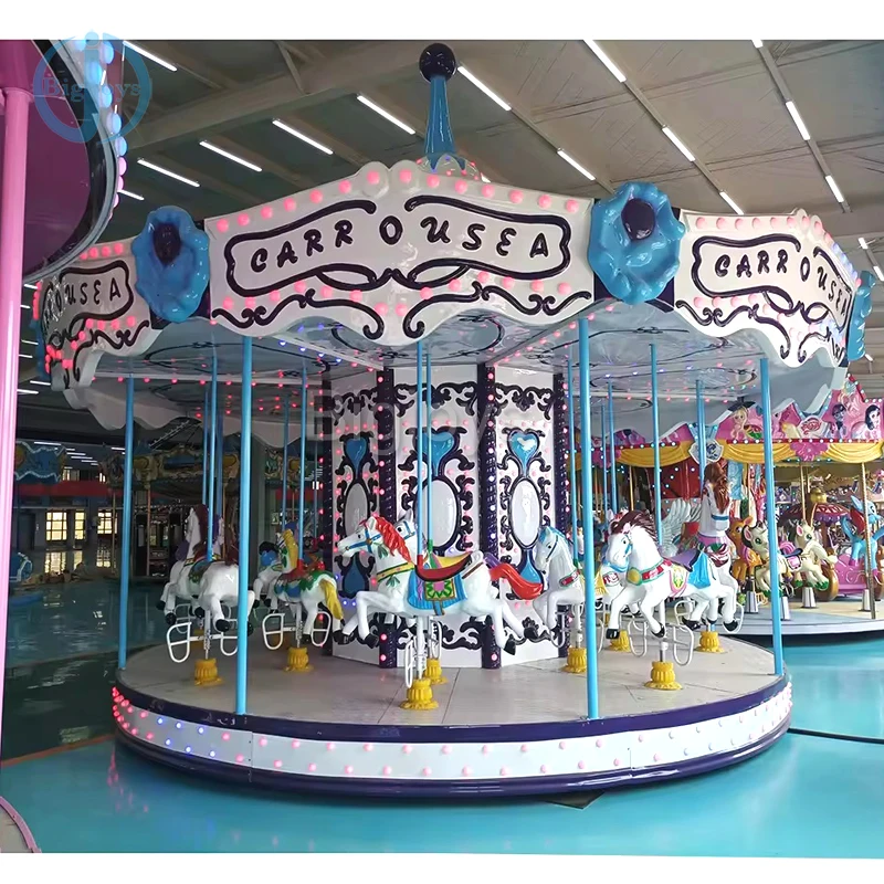 Durable popular 12 seats luxury merry go round children adult amusement park rides for sale