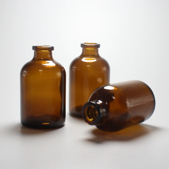 Wholesale 50ml Clear And Amber Moulded Vials With 20mm Neck Cheap Premium Vials Empty Injection Bottle Medication Vial