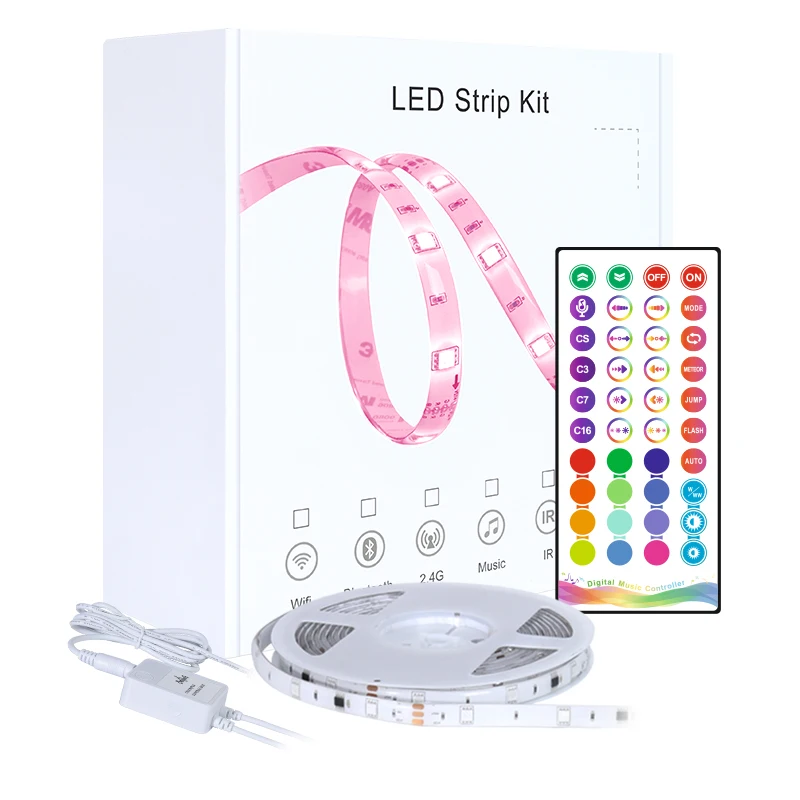 Brand Supplier Smart Strip Light Remote Control Rgb Color Music Function Led Light Strip for room decor
