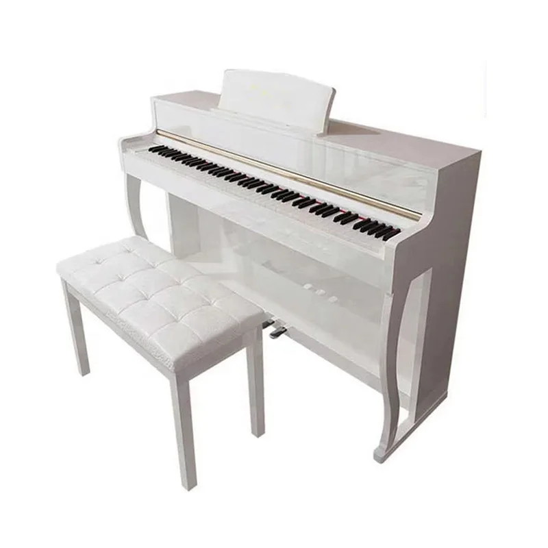 Aiersi good bargain bright baking paint upright piano 88 key professional piano sound white or black sustain pedal digital piano