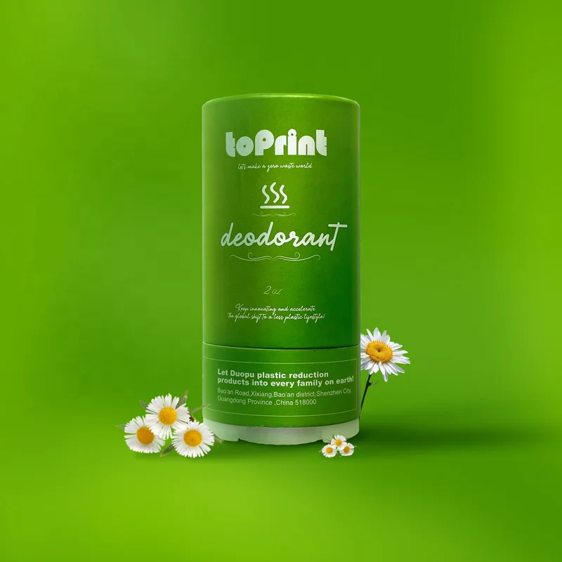 Empty Twist Up Deodorant Stick Containers 80% Less Plastic Body Butter Container Eco Oval Paper Tube Deodorant Packaging