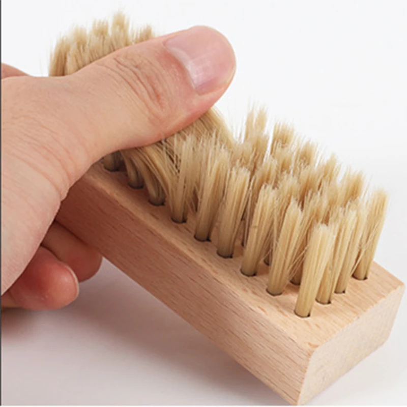Factory price sneaker wooden shoe brush for cleaning shoe