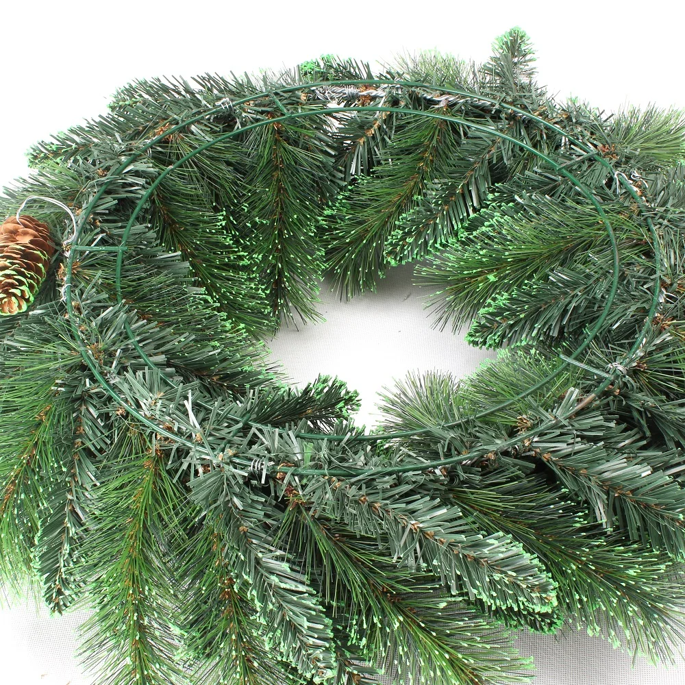 Factory Wholesale Personalized Christmas Decoration Wreaths 50cm Decorated with Pine Cones Pine Wreath Christmas