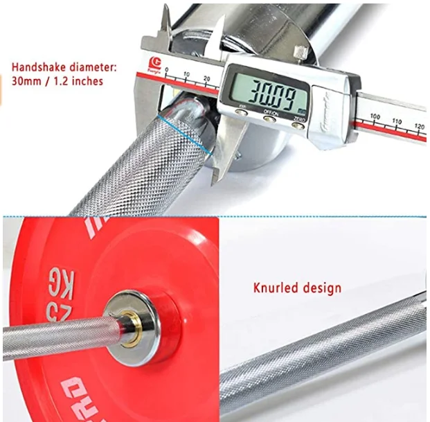 Weight lifting Barbell bar  Chrome Solid steel Gym equipment