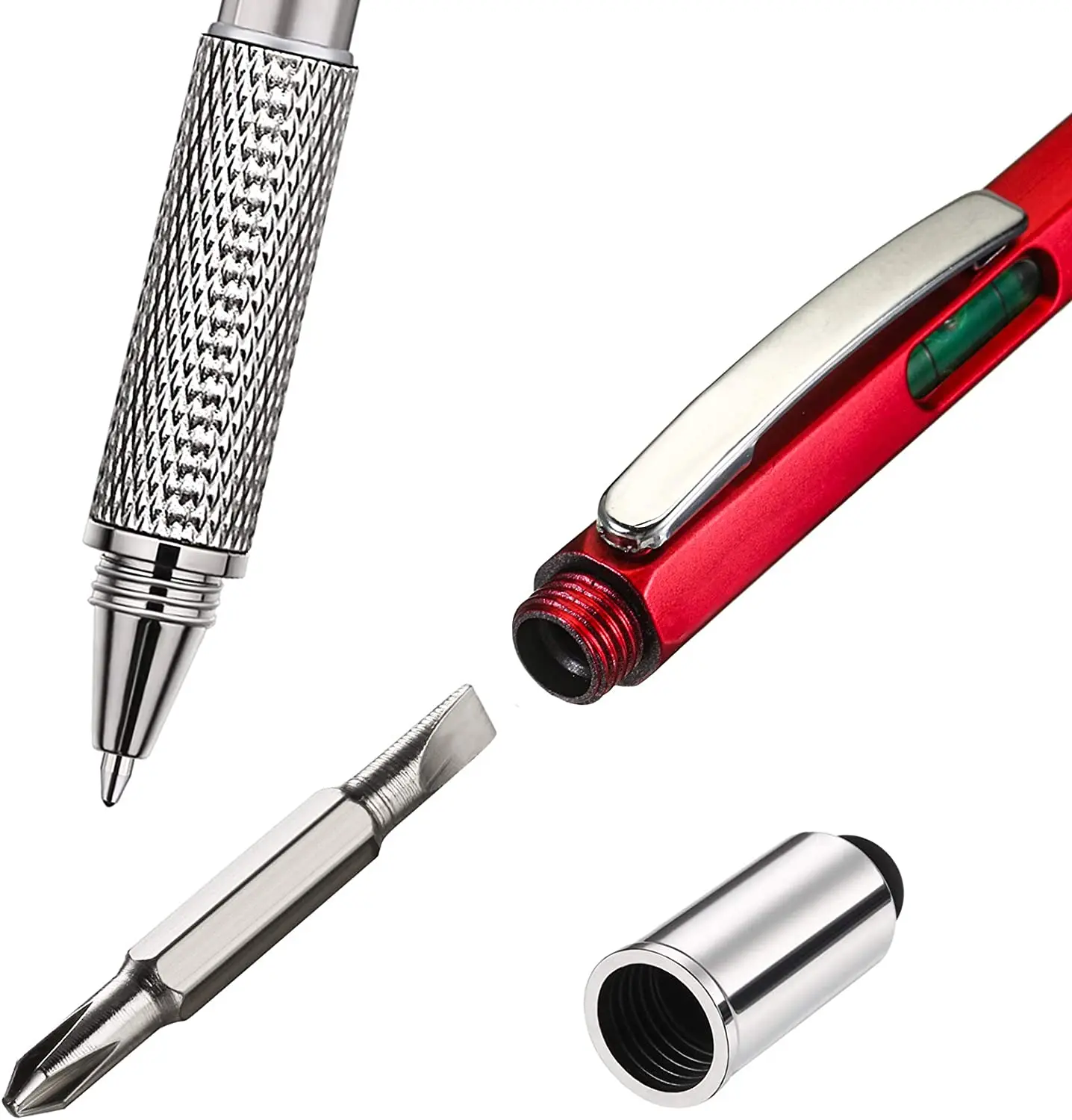 7 in 1 Tool pen with  Stylus Ballpoint Ruler Screwdriver Multi function Level