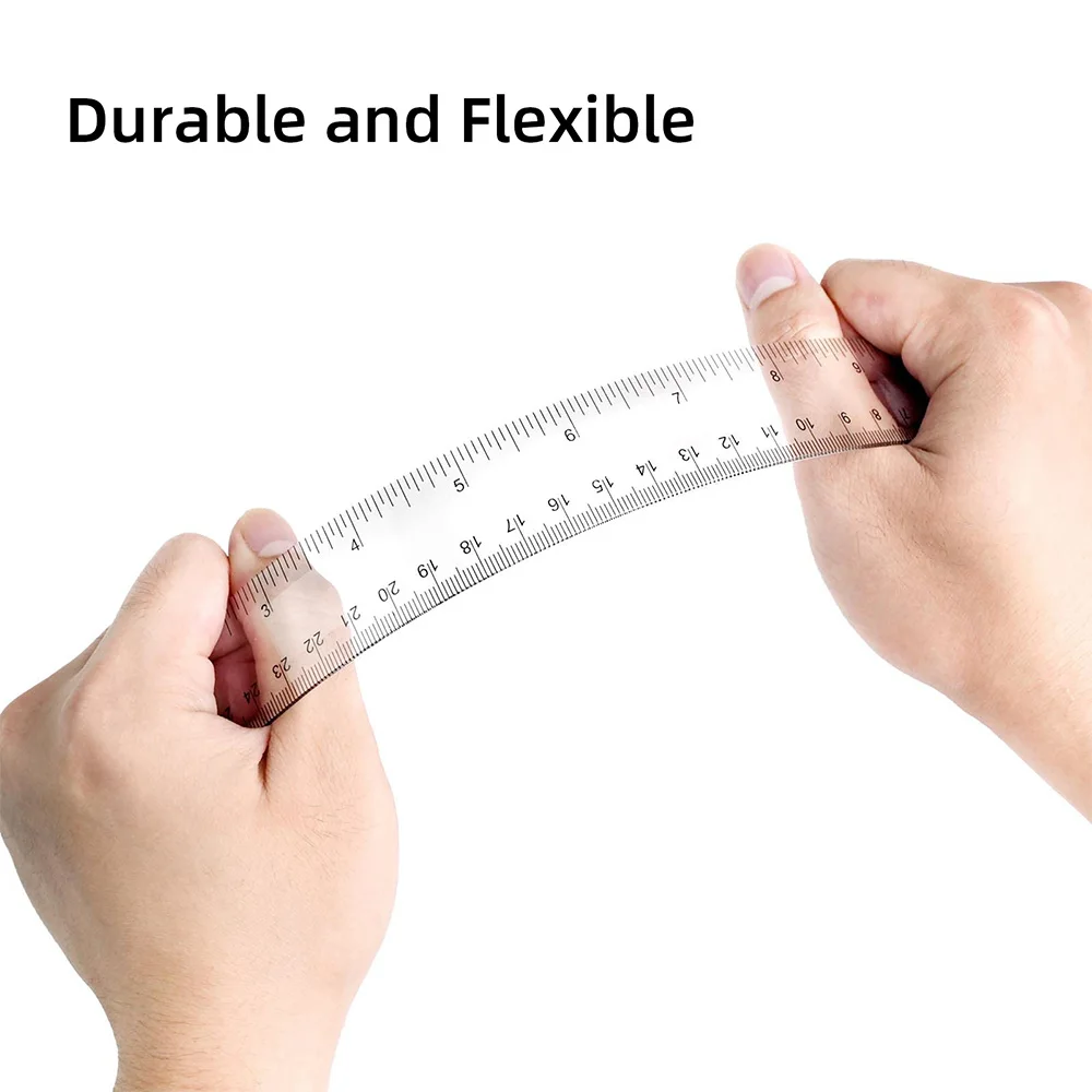 SINOART 20/30/40/50/60/100cm Clear Straight Ruler Plastic Ruler With graduation both in metric & inch