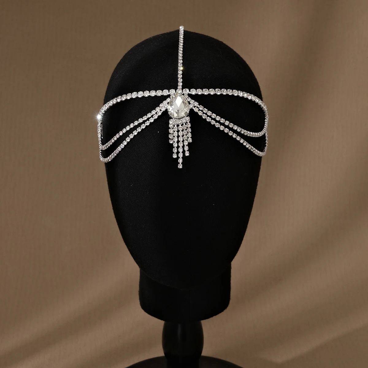 Fashion Multi-layered Rhinestone Forehead Hair Accessories Hair Chains Tassel hair head chain jewelry party for women