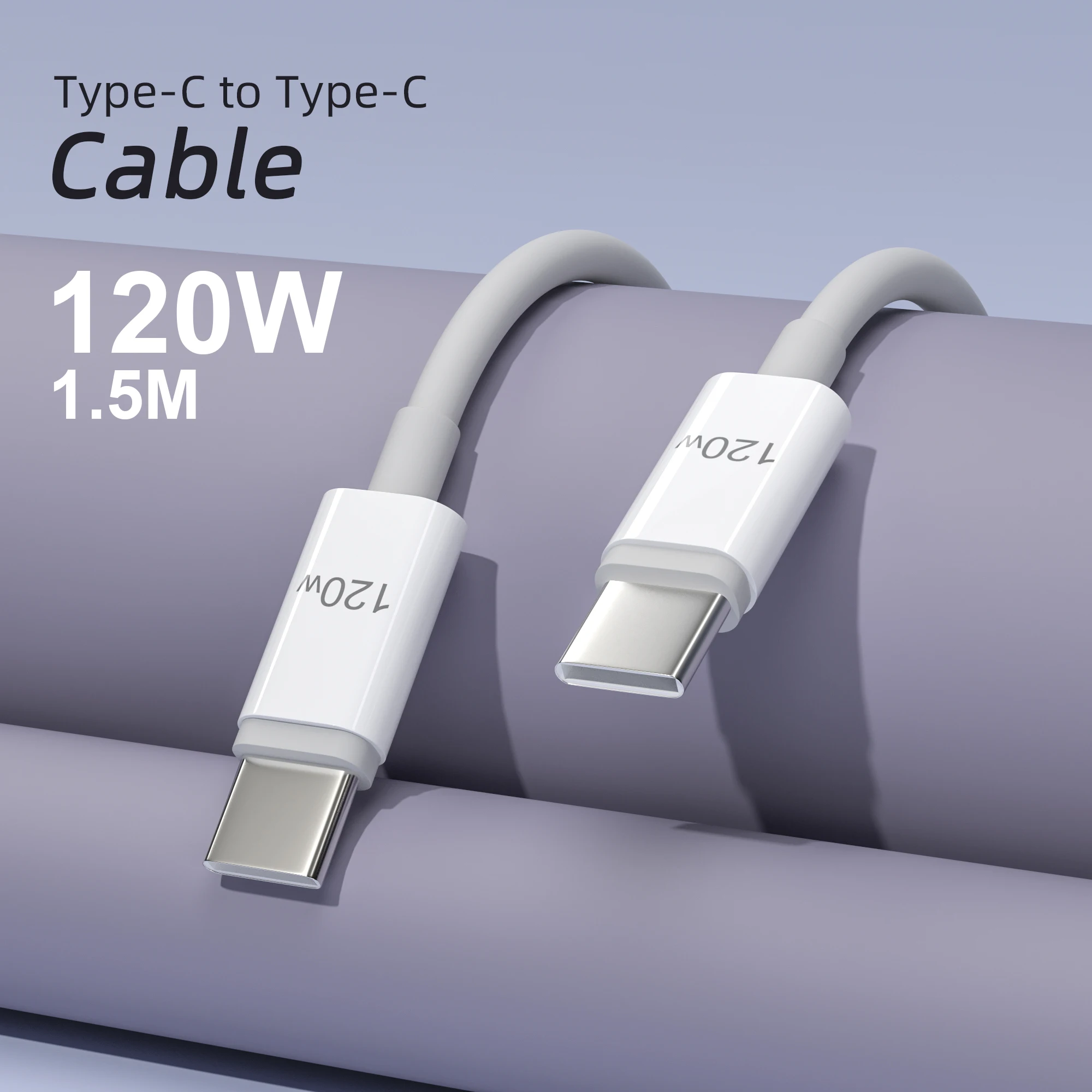 
TYPE C to TYPE C fast charging mobile phone data cable PD 120W 1.5M fast charging cable high quality USB cable 