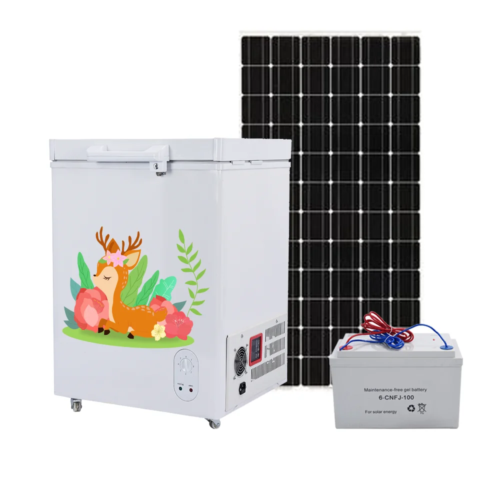 Horizontal freezer Durable home appliance DC 12 24v Freezer run on solar system Exquisite style  88L all in one freezer