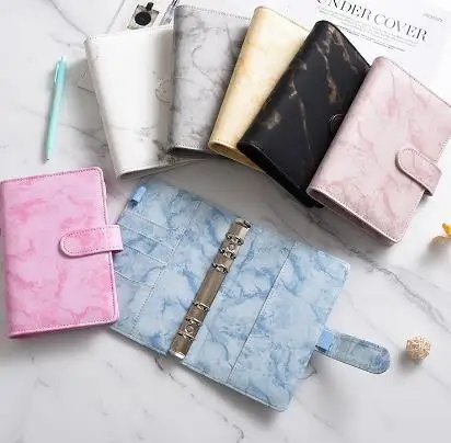 Wholesale A6 PU Leather Binder Business Diary Planner Notebook Cover  Spiral Binder With 6 Rings