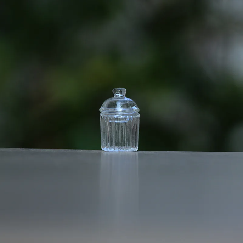 Miniature Kitchen Food Play Glass Candy Jar 1:12 Doll House Mini Glass Jar Model