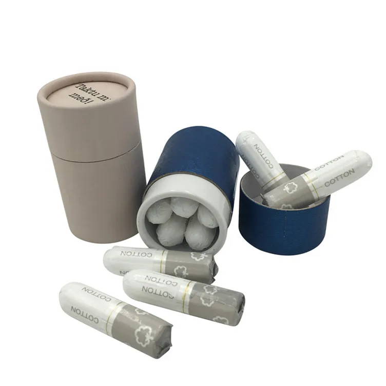 
Organic tampons with applicator 100% pure organic cotton made customized packages 