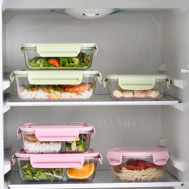 Heat-resistant Household High Borosilicate Glass Containers for Food Storage with Lids