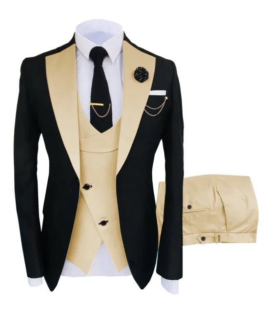 oem odm custom fashion new design high quality 3 piece coat pant wedding suits plus size suits slim fit set for men