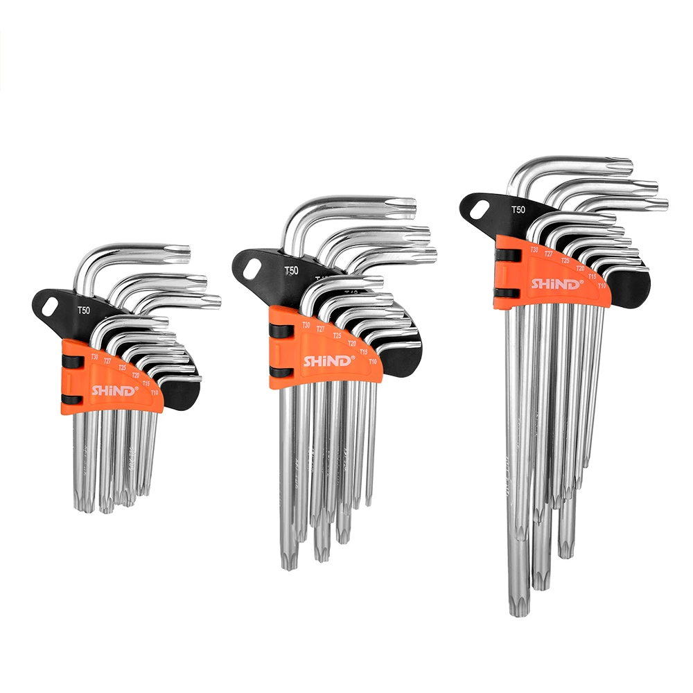 94335-94341 9PCS Set Of Allen Key CRV Long Arm Hexagon Key Tool Set Hex Wrench Torx Hex Key