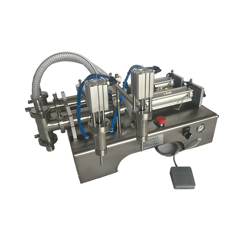 Horizontal double-head liquid filling machine, piston type,pneumatic filling machine