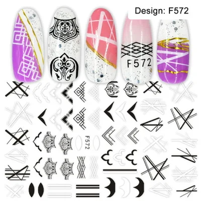 1pcs 3D Nail Slider Black Russia Letter Sticker Decals Flamingo Design Adhesive Manicure Tips Nail Art Decorations